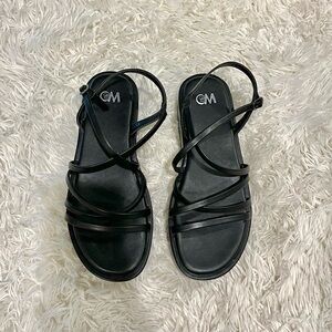 Platform Strappy Black Sandals